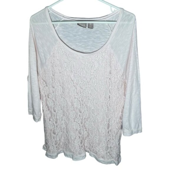 Chico s Large Blouse Top Casual Pink Lace Lightweight Shirts Contemporary Floral - Picture 6 of 9